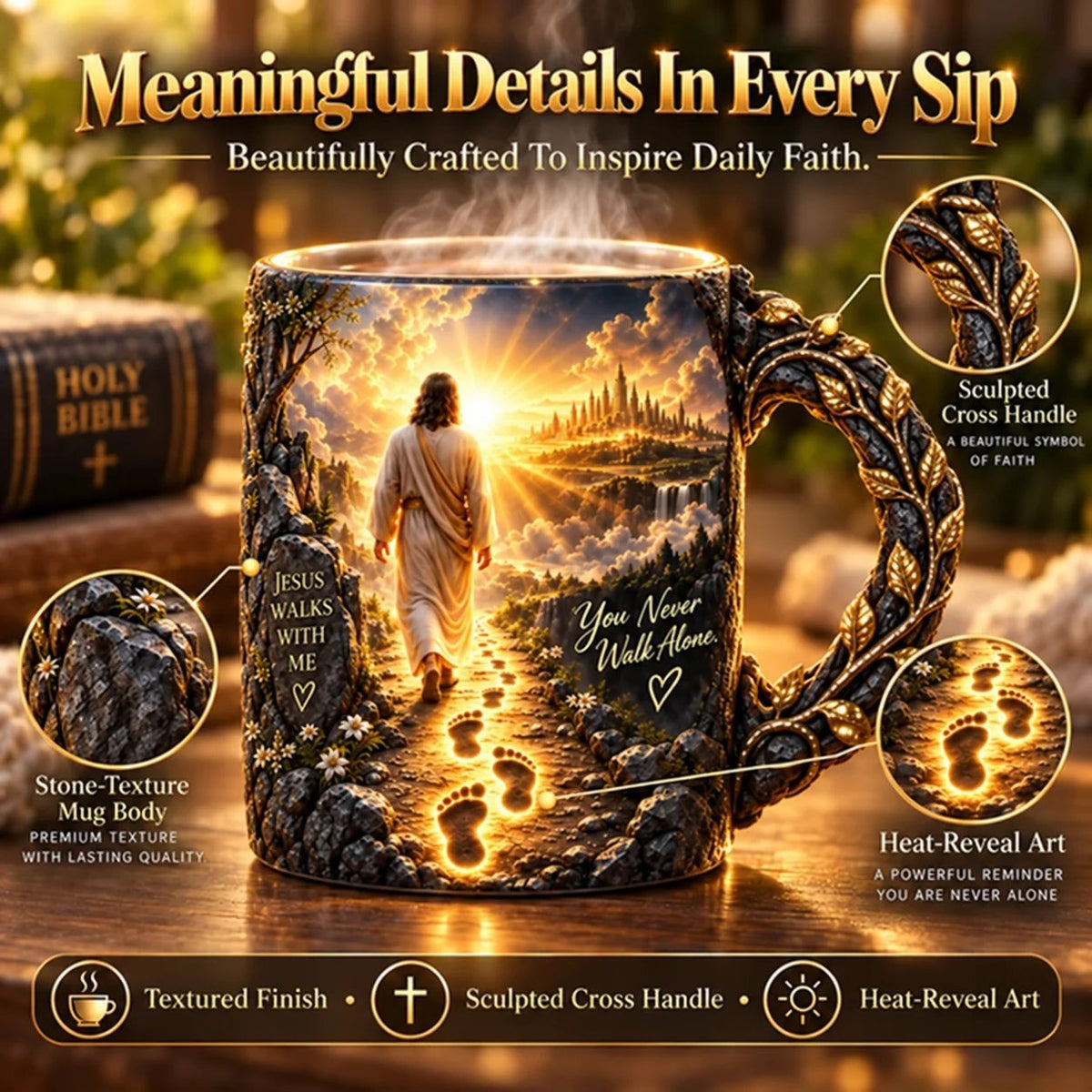 Jesus Walks With Me heat-reveal faith mug - image 4