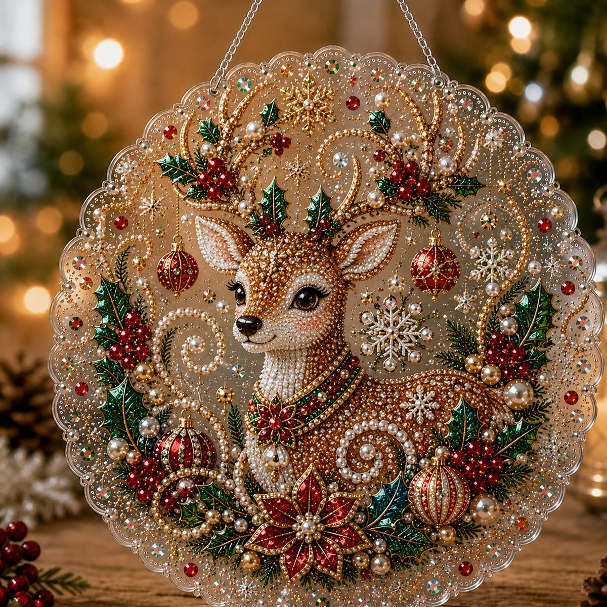 ✨ Christmas Pearl Diamond Art Hanging Ornament Kit | DIY Handmade Holiday Hanging Decor 🎅💎
