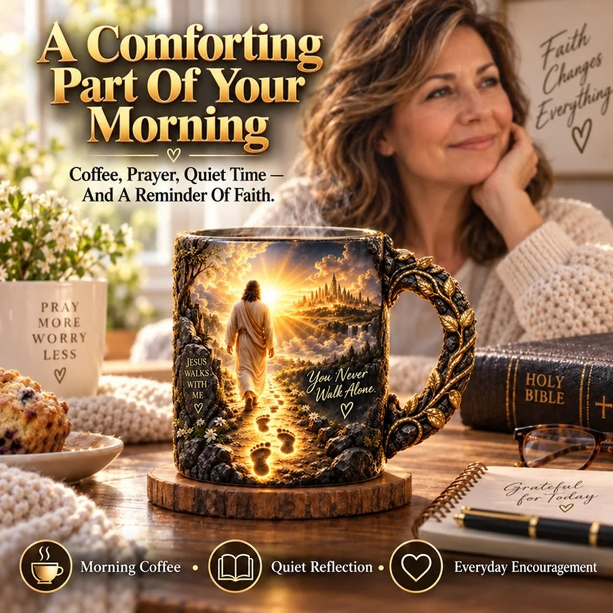Jesus Walks With Me heat-reveal faith mug - image 8