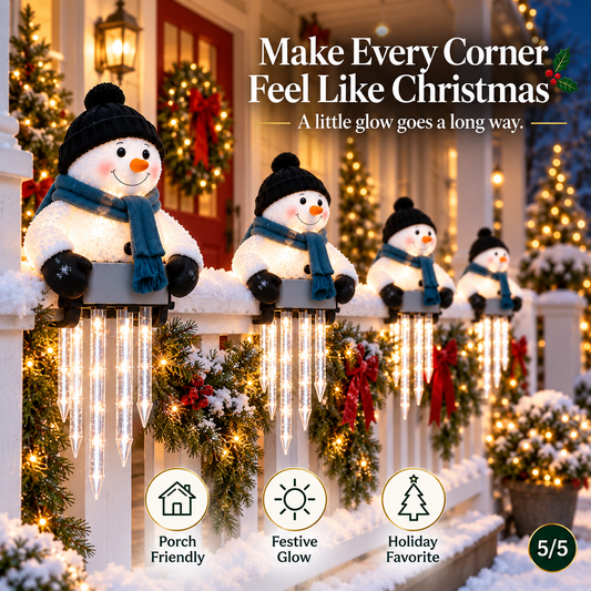 WinterGlow Snowman Icicle Light Decor