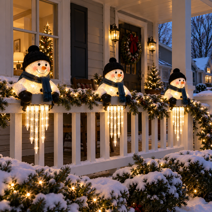 WinterGlow Snowman Icicle Light Decor