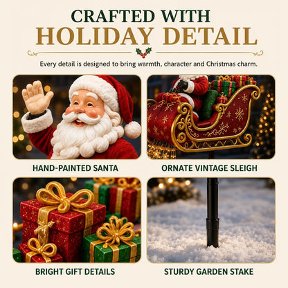 ✨ 2026 New Santa’s Flying Sleigh Gift Cascade – Solar Christmas Garden Light