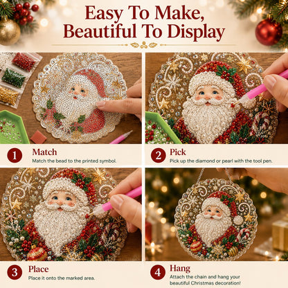 ✨ Christmas Pearl Diamond Art Hanging Ornament Kit | DIY Handmade Holiday Hanging Decor 🎅💎