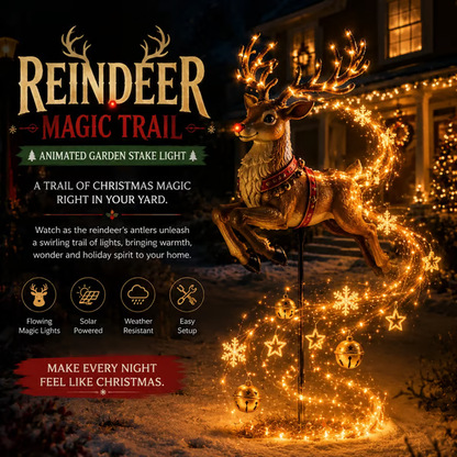 ✨ 2026 New Santa’s Flying Sleigh Gift Cascade – Solar Christmas Garden Light