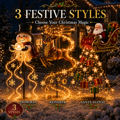✨ 2026 New Santa’s Flying Sleigh Gift Cascade – Solar Christmas Garden Light