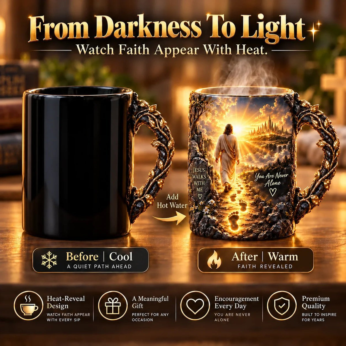 Jesus Walks With Me heat-reveal faith mug - image 2