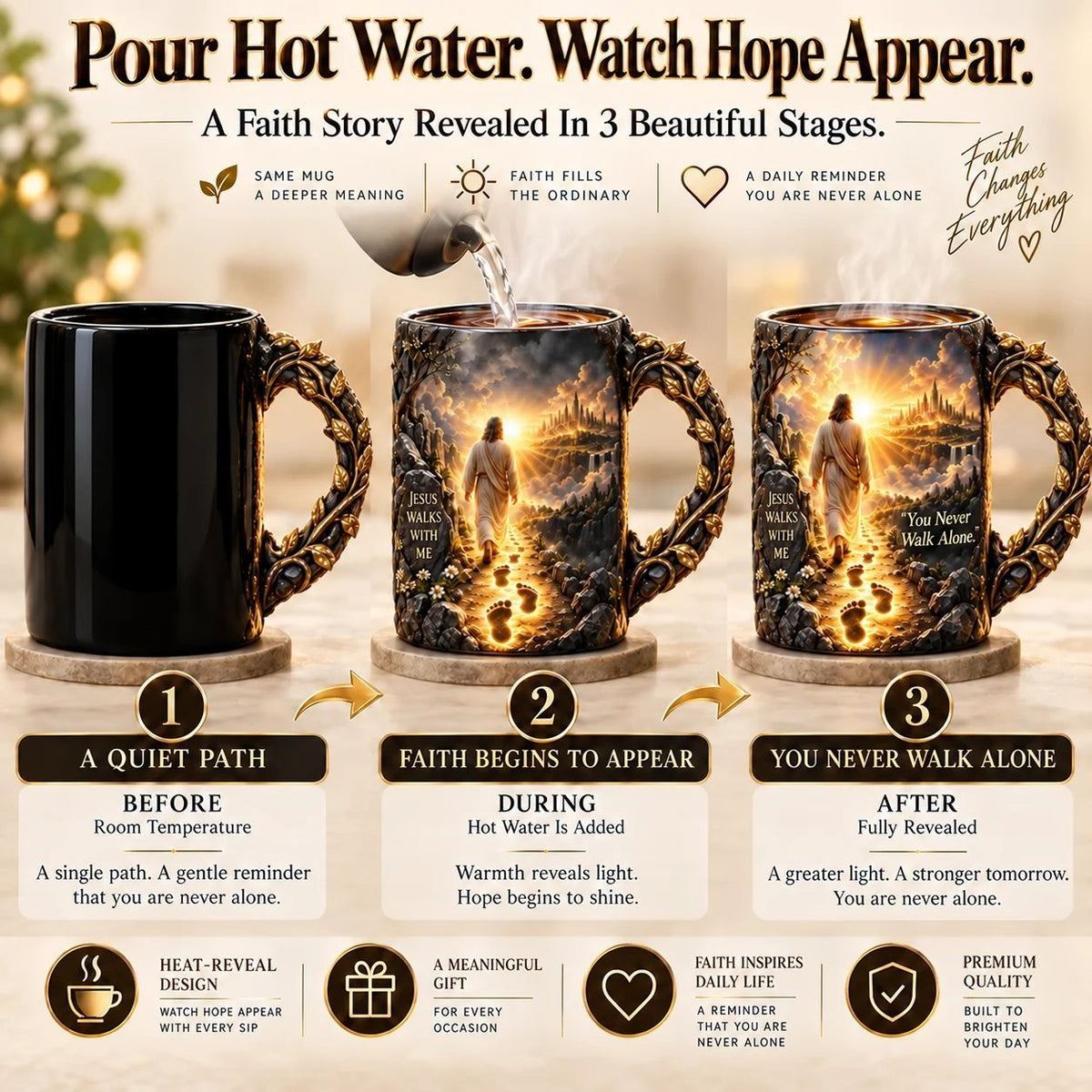 Jesus Walks With Me heat-reveal faith mug - image 3