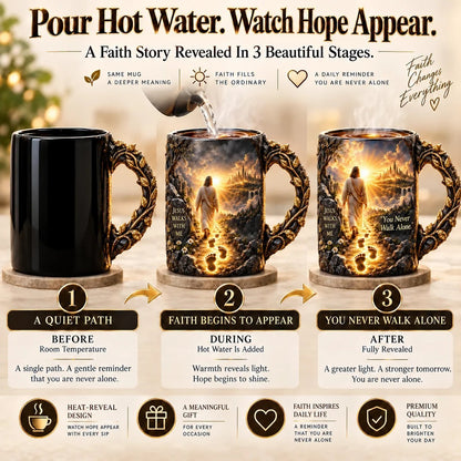 Jesus Walks With Me heat-reveal faith mug - image 3