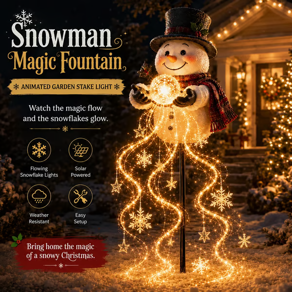 ✨ 2026 New Santa’s Flying Sleigh Gift Cascade – Solar Christmas Garden Light