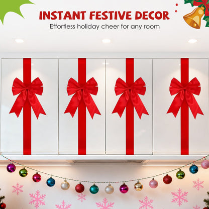 🎄🎀 Large Christmas Cabinet Bow – Pre-Tied Satin Ribbon Door Decoration