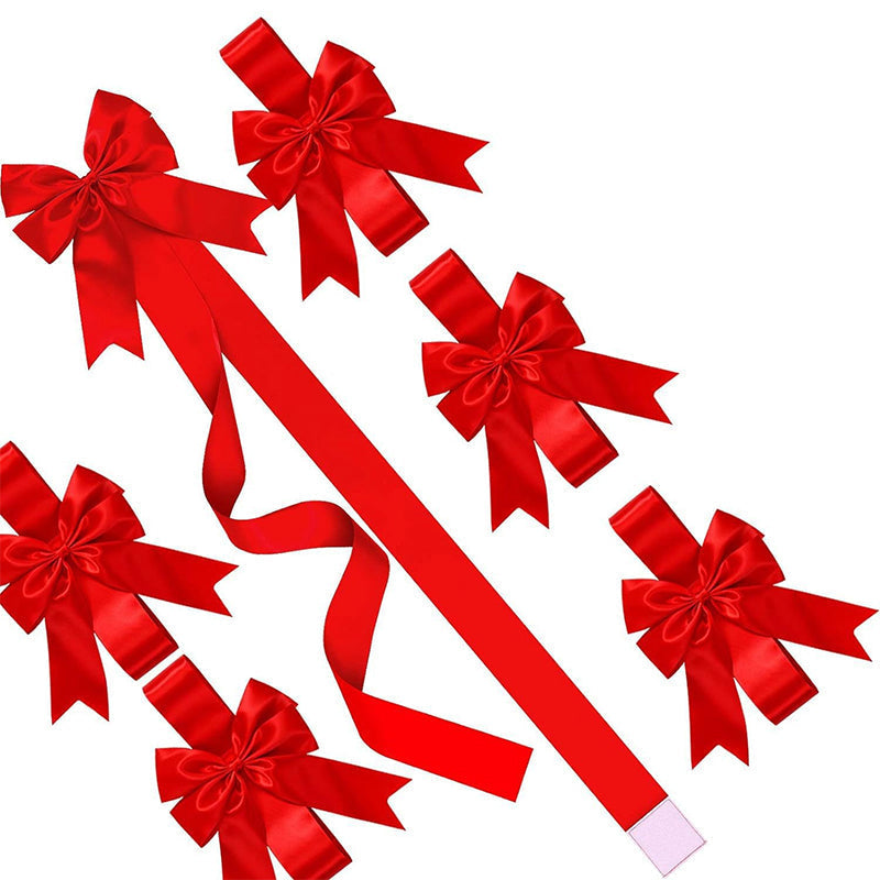 🎄🎀 Large Christmas Cabinet Bow – Pre-Tied Satin Ribbon Door Decoration